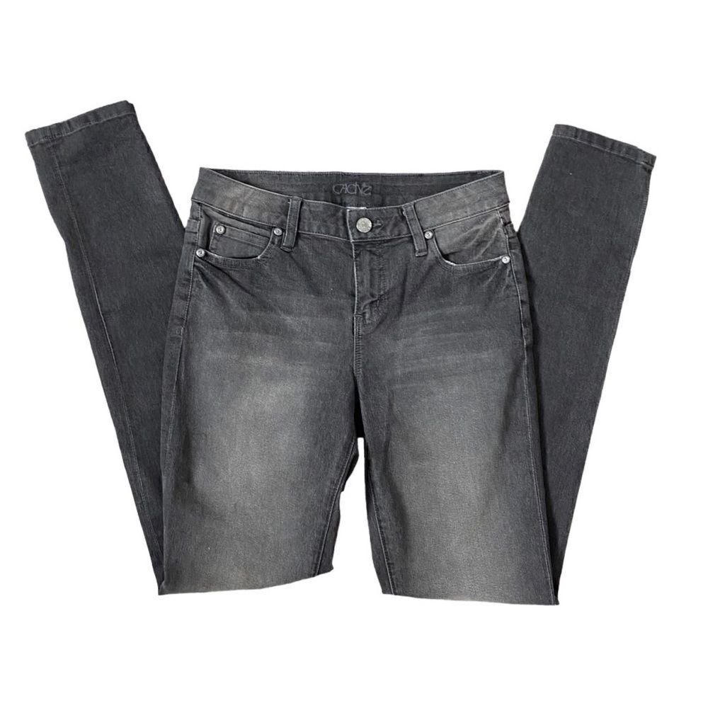 Cache Black Wash Straight Leg Boho Jeans SZ 2